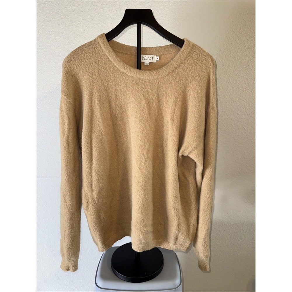 Molly Bracken Women's Sweater Crewneck Knit Beige Size Medium‎
